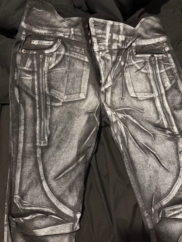 Customer photo review of Paint Stroke Denim Pants