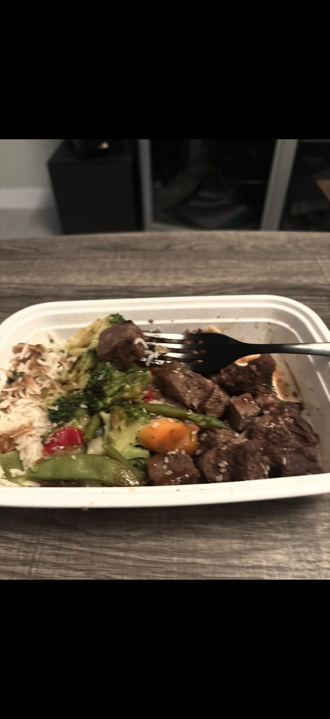 Customer photo review of Steak Teriyaki