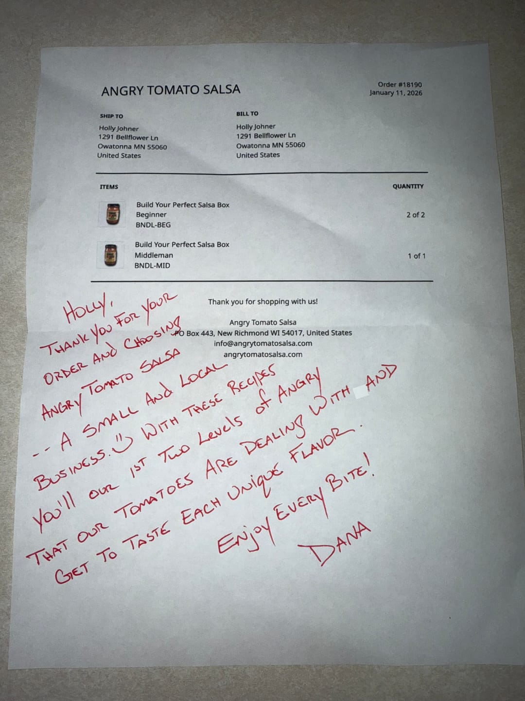 Customer photo review of Build Your Perfect Salsa Box