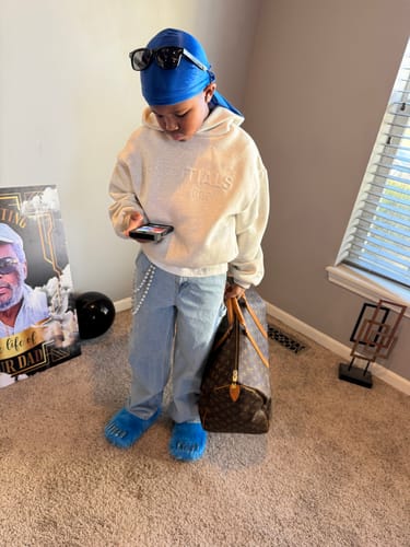 Customer photo review of Bravest Studios Bear Claw Mule Blue