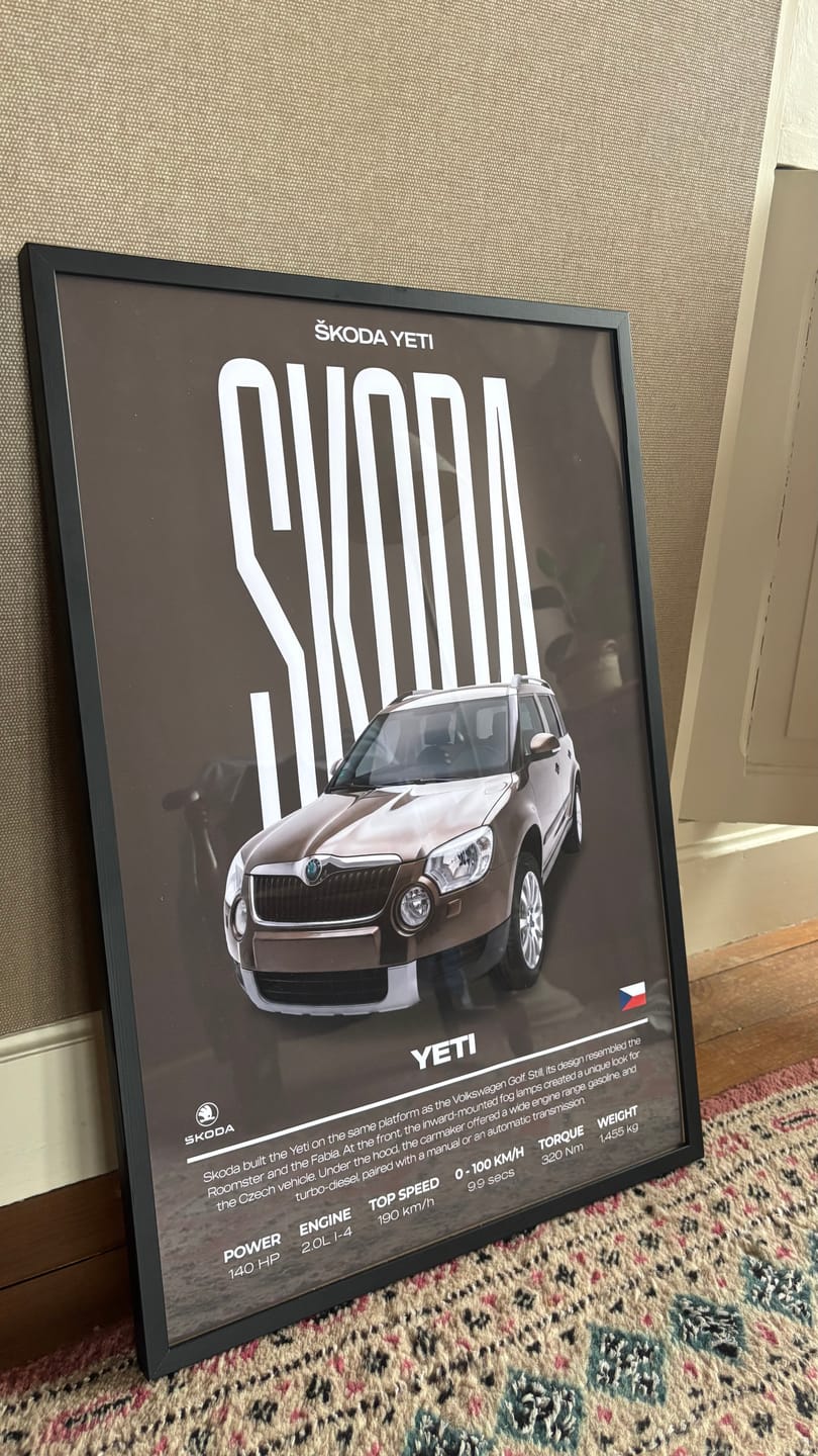 Customer photo review of Editorial Custom Car Poster – Artist Handmade
