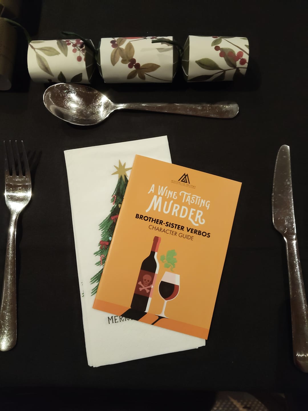 Customer photo review of Replay-able Wine Tasting Murder Mystery Dinner Party Game for Up to 20 Adults – Host Your Own Wine-Themed Game Night – Physical Kit