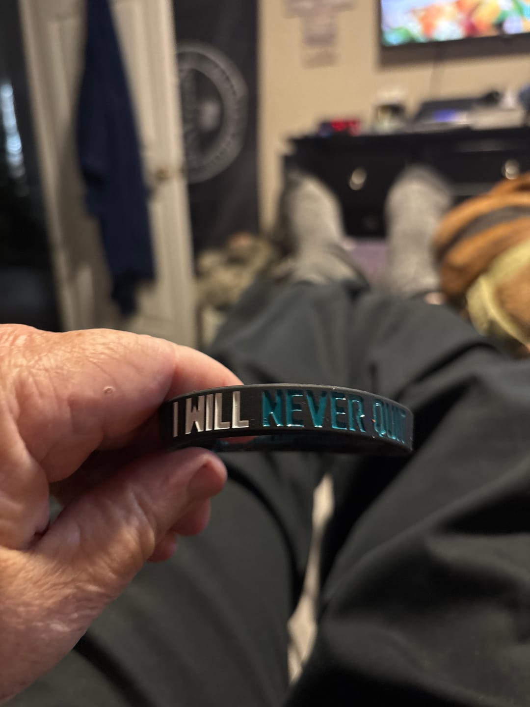 Customer photo review of I Will Never Quit- Silicone Bracelet
