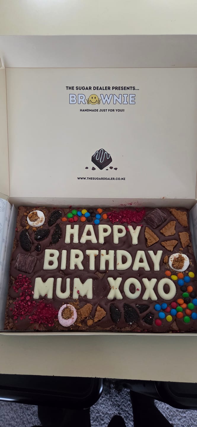 Customer photo review of Mega custom message loaded brownie