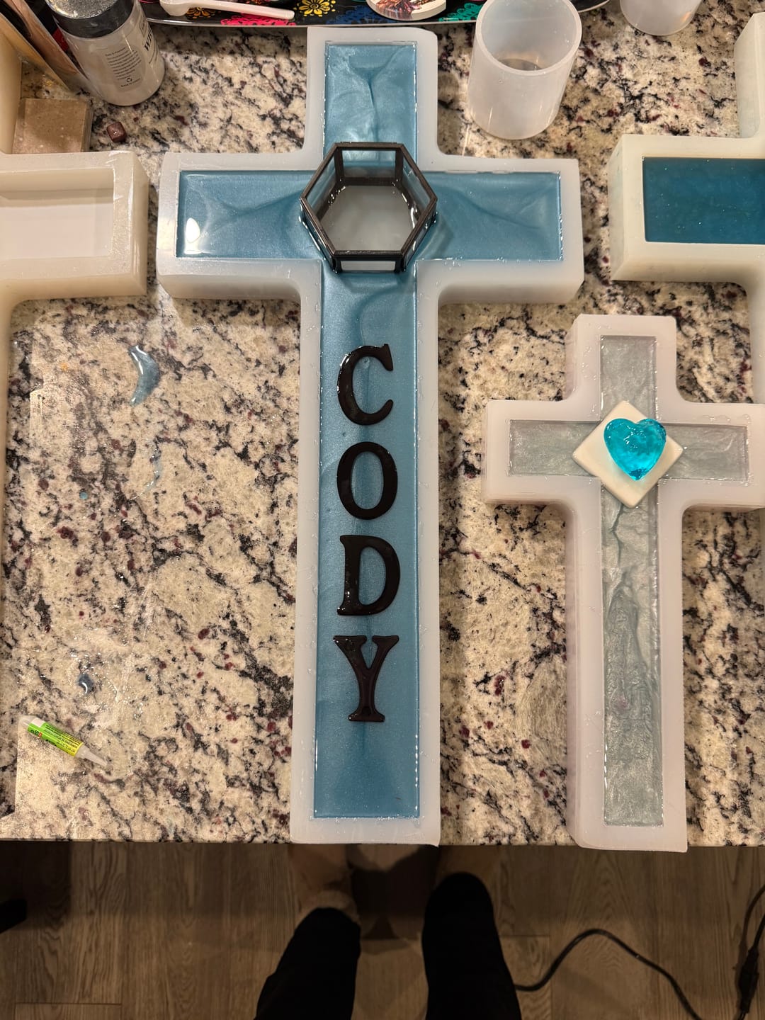 Customer photo review of 12x6x1" Cross Silicone Mold For Epoxy Resin - Medium Cross Mold