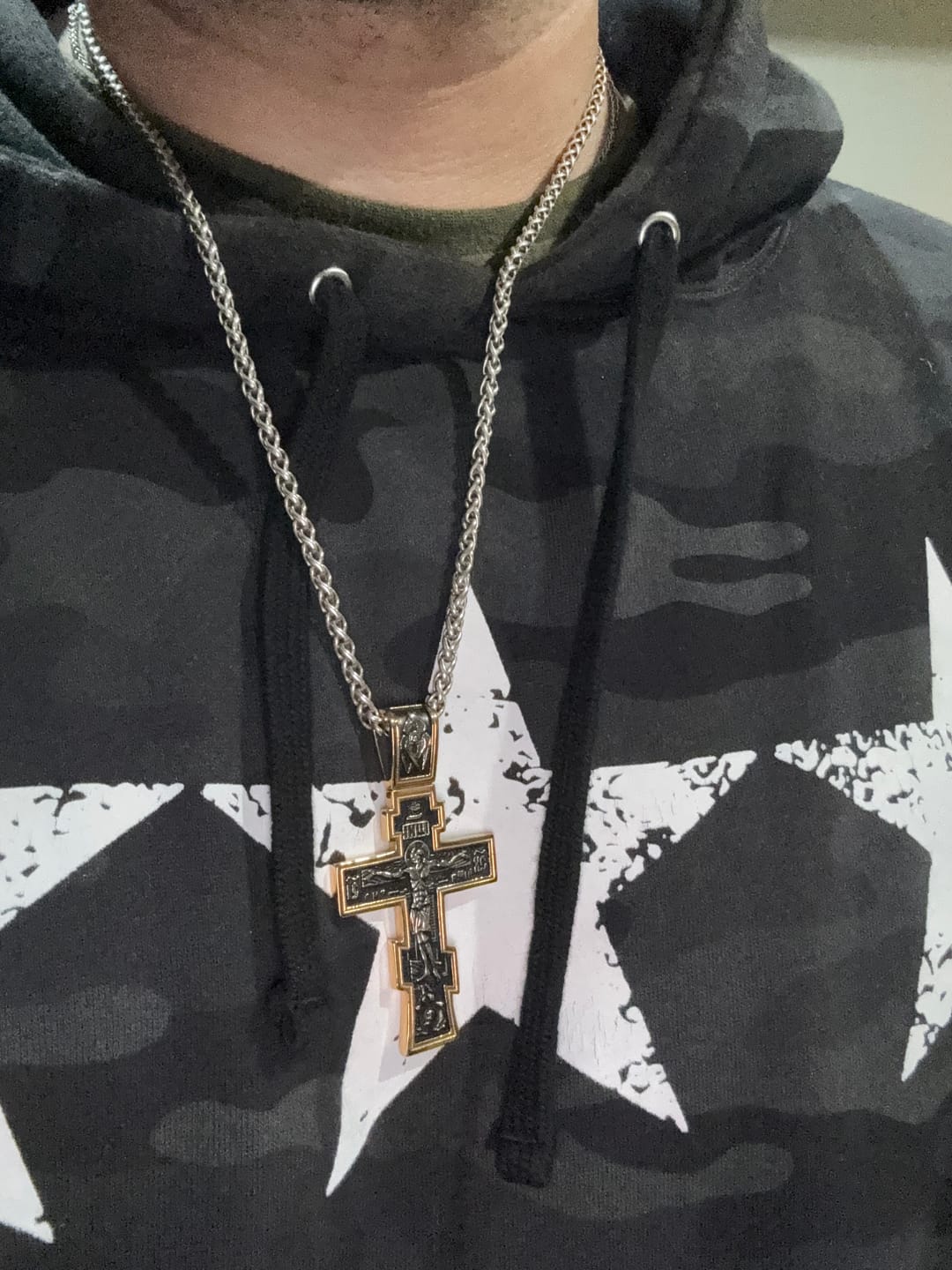 Customer photo review of DARK JESUS CROSS. - GOLD