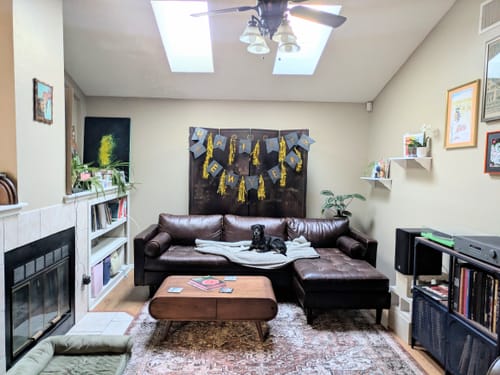Customer photo review of Ladybird 104" Leather  Reversible Sofa Chaise