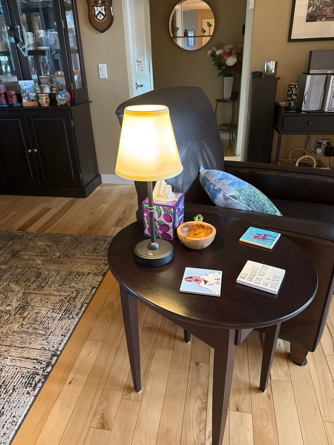Customer photo review of LED Retro Fabric Cordless Table Lamp