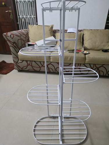 Customer photo review of UnitedCrafts MILO 6 Tier Metal Plant Stand -7 Potted Multiple Shelves