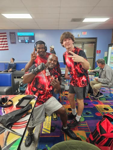 Customer photo review of Maxcorners Black And Pink Flame Bowling Shirts For Men And Women Custom Bowling Team League Jersey, Gift For Bowlers
