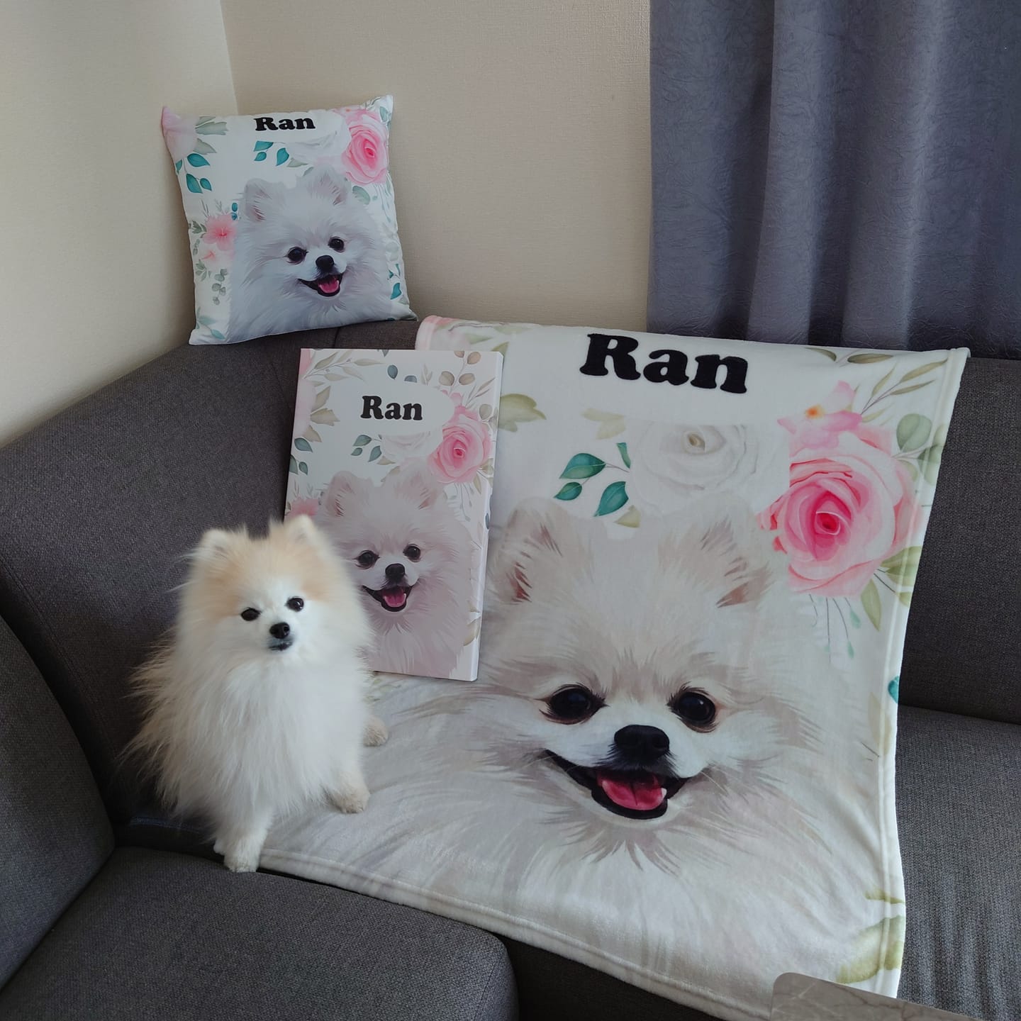 Customer photo review of Petcanva©オーダーメイド ペット似顔絵【3点セット】