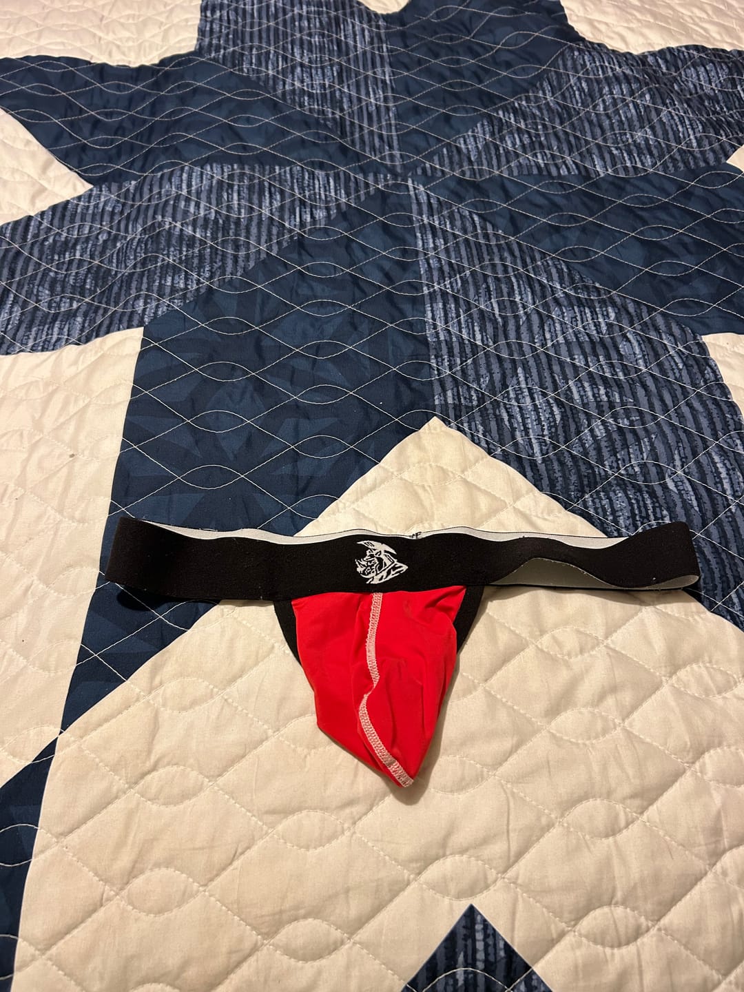 Customer photo review of Nylon 0in Strapless Jocks No Fly 1pk Red
