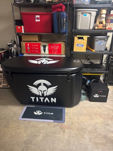 Customer photo review of Black Triumph Cold Plunge Tub + Chiller Bundle