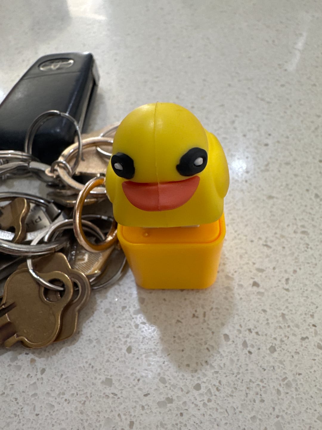 Customer photo review of 2x Quaking Duck Fidget Keychain