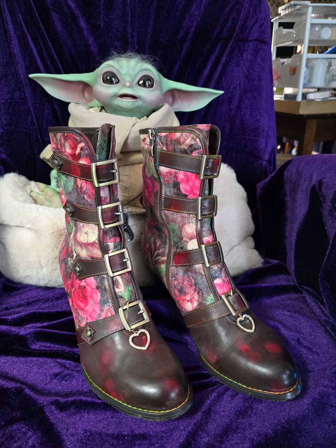 Customer photo review of Rose Garden Buckle Boots