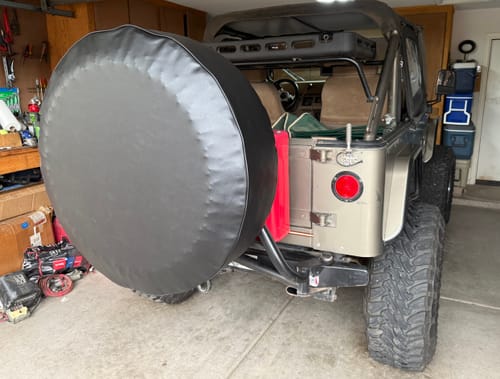 Customer photo review of Simple Solid Black Spare Tire Cover for Jeep, Bronco, RV, Camper, Vans, & More