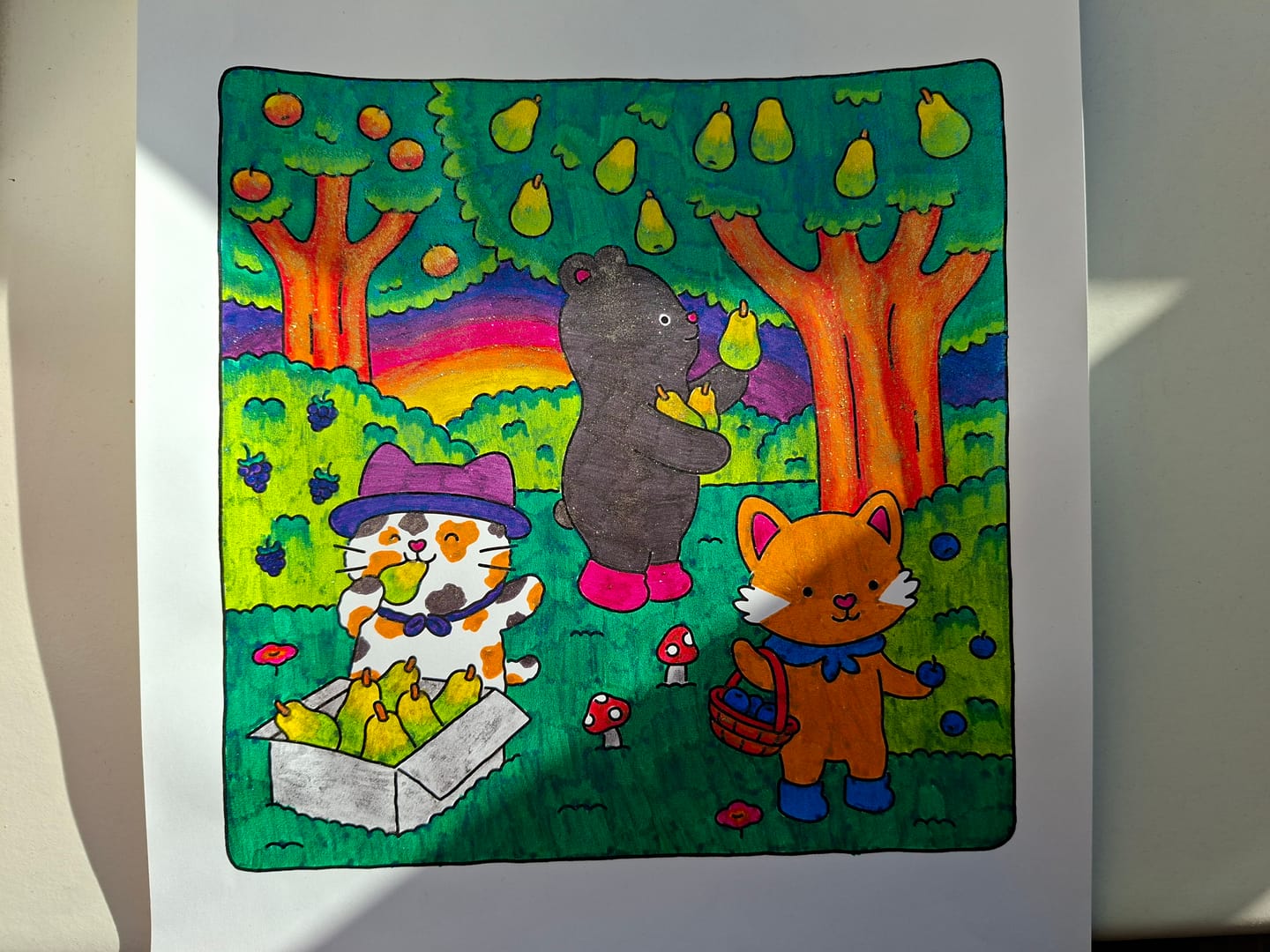 Customer photo review of Ohuhu Water-Based Glitter Metallic Marker Pens, 12 Shimmer Colors