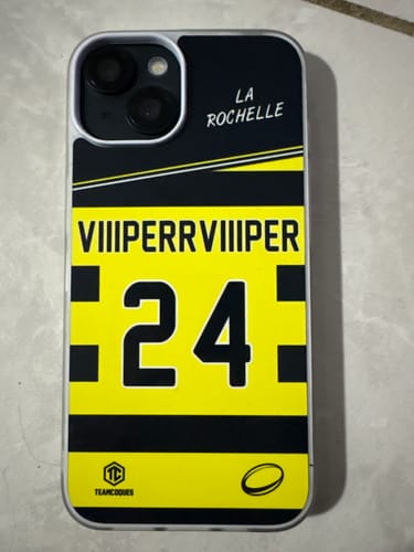 Customer photo review of Coque rugby LA ROCHELLE personnalisable - TEAMCOQUES