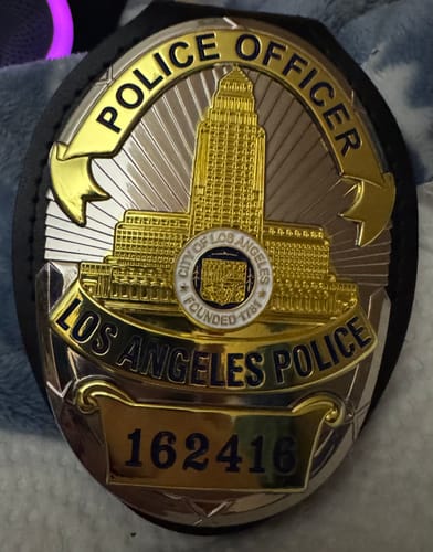 Customer photo review of LAPD Los Angeles Police Office Badge Customizable Number