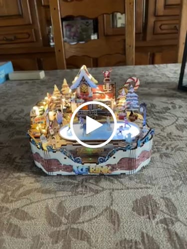 Customer video review of Ice Rink Spinning Skater DIY Wooden Music Box