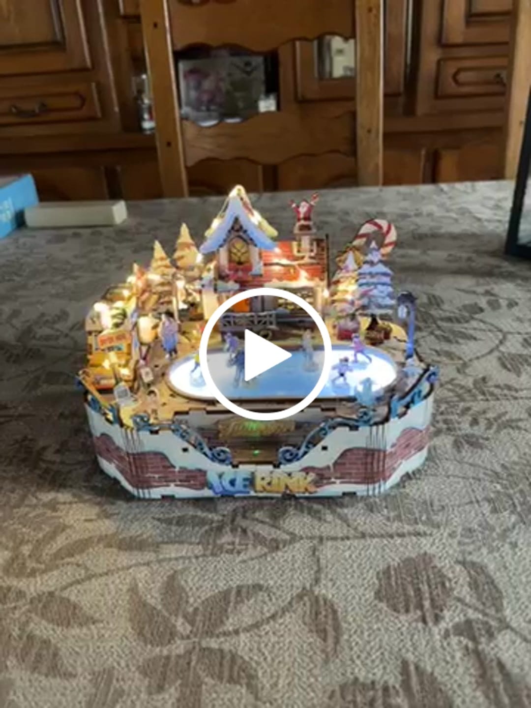 Customer video review of Ice Rink Spinning Skater DIY Wooden Music Box