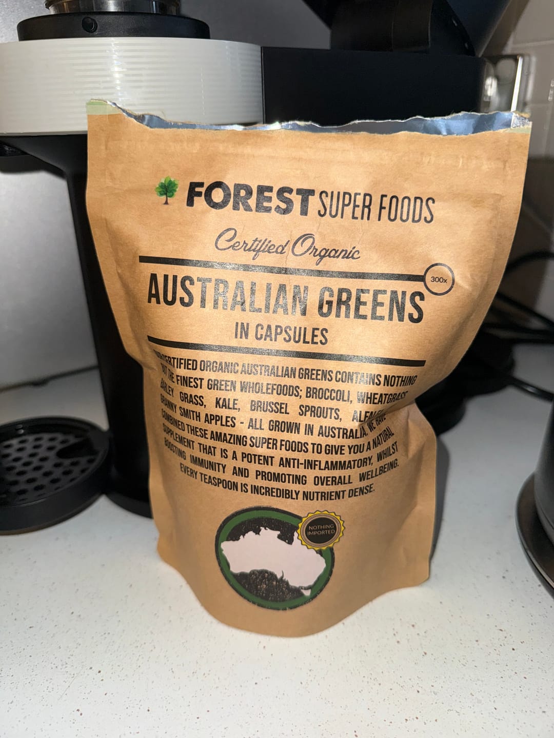 Customer photo review of Australian Greens Whole Food Capsules