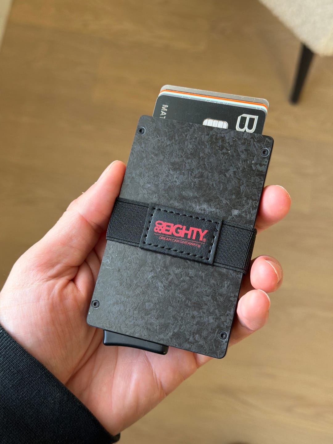 Customer photo review of 80Eighty® Minimalist Forged Carbon Wallet