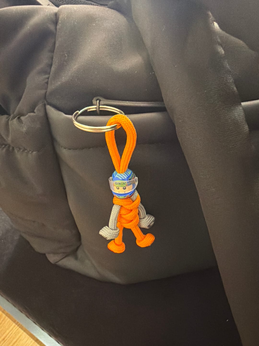 Customer photo review of Limited Edition Oscar Piastri Racing Paracord Buddy Keychain