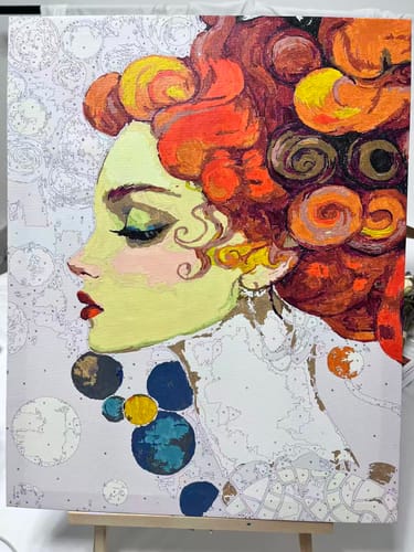 Customer photo review of Klimt-Inspired Woman Portrait XXXVI