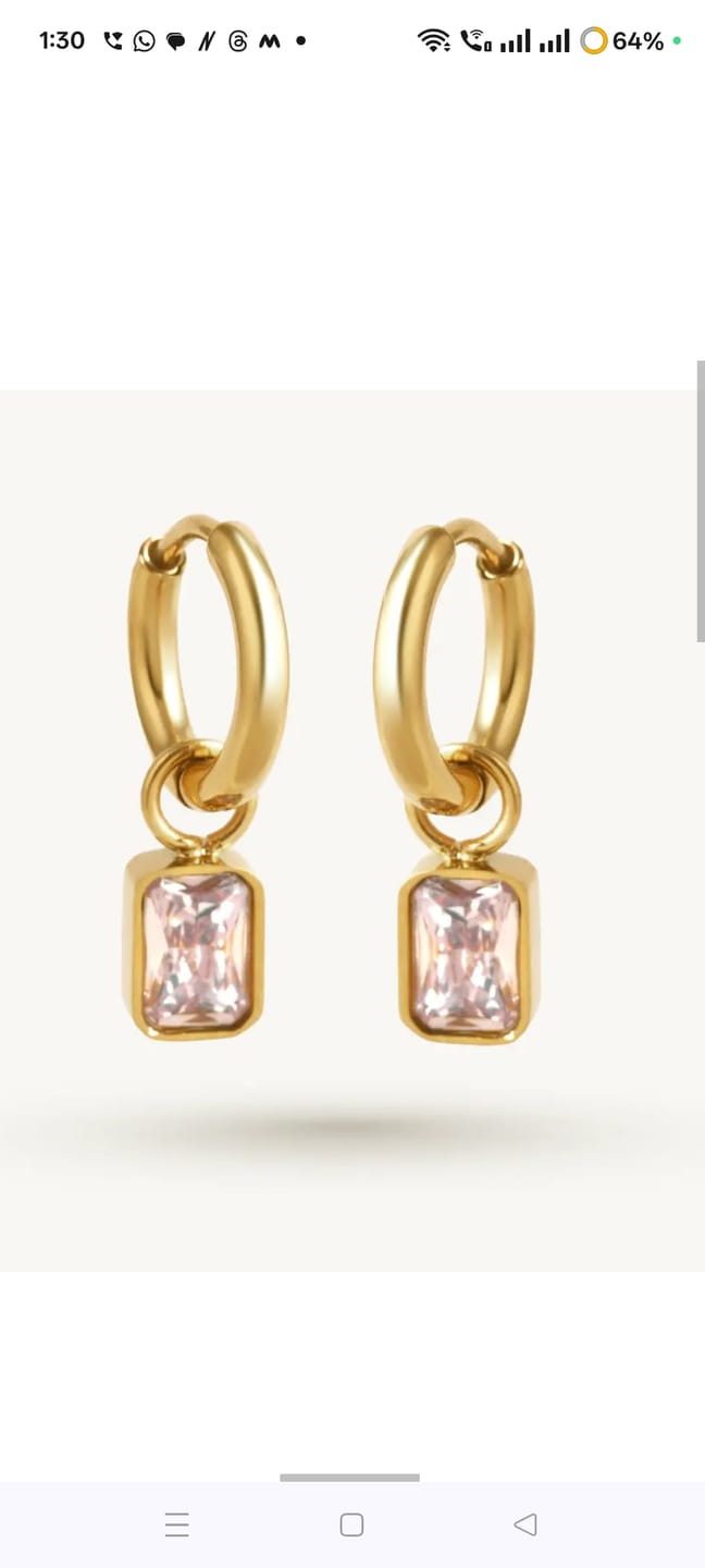 Customer photo review of Amethyst Glow Drop Hoop Earring