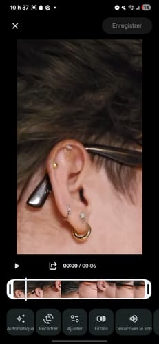 Customer photo review of Mini Bold Hoops - Gold Vermeil