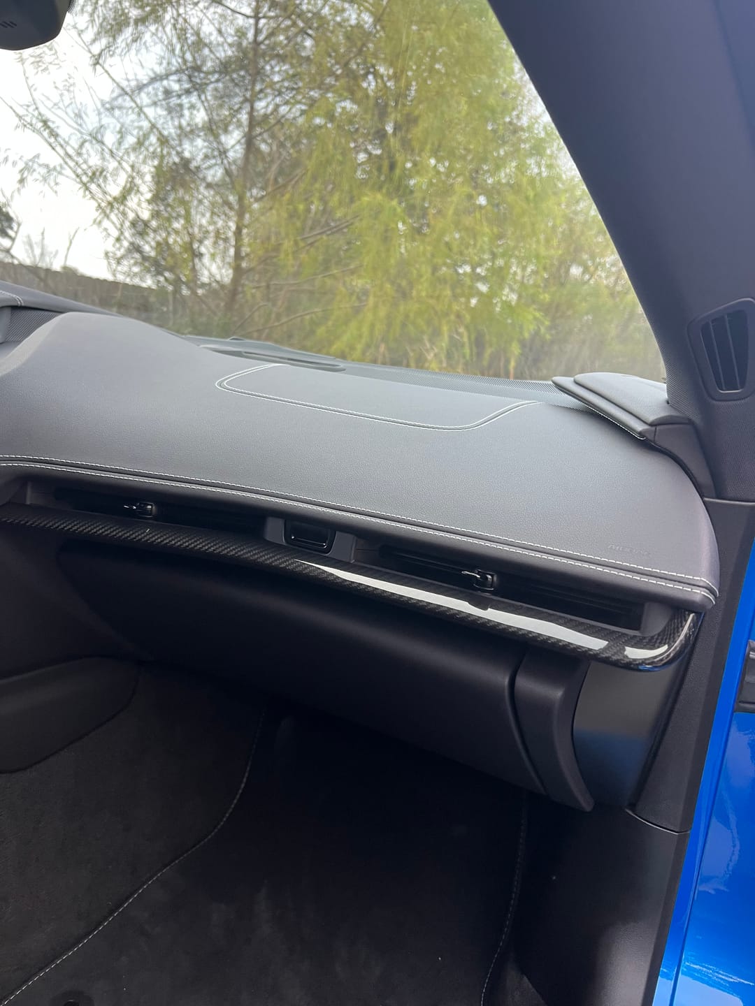 Customer photo review of Corvette C8 DRY CARBON FIBER Dash Trim