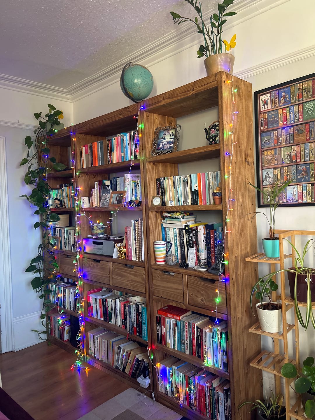 Customer photo review of Reclaimed Wood Bookcase & Shelving Units Room Divider - Rustic Open Shelving Storage - roomdivider