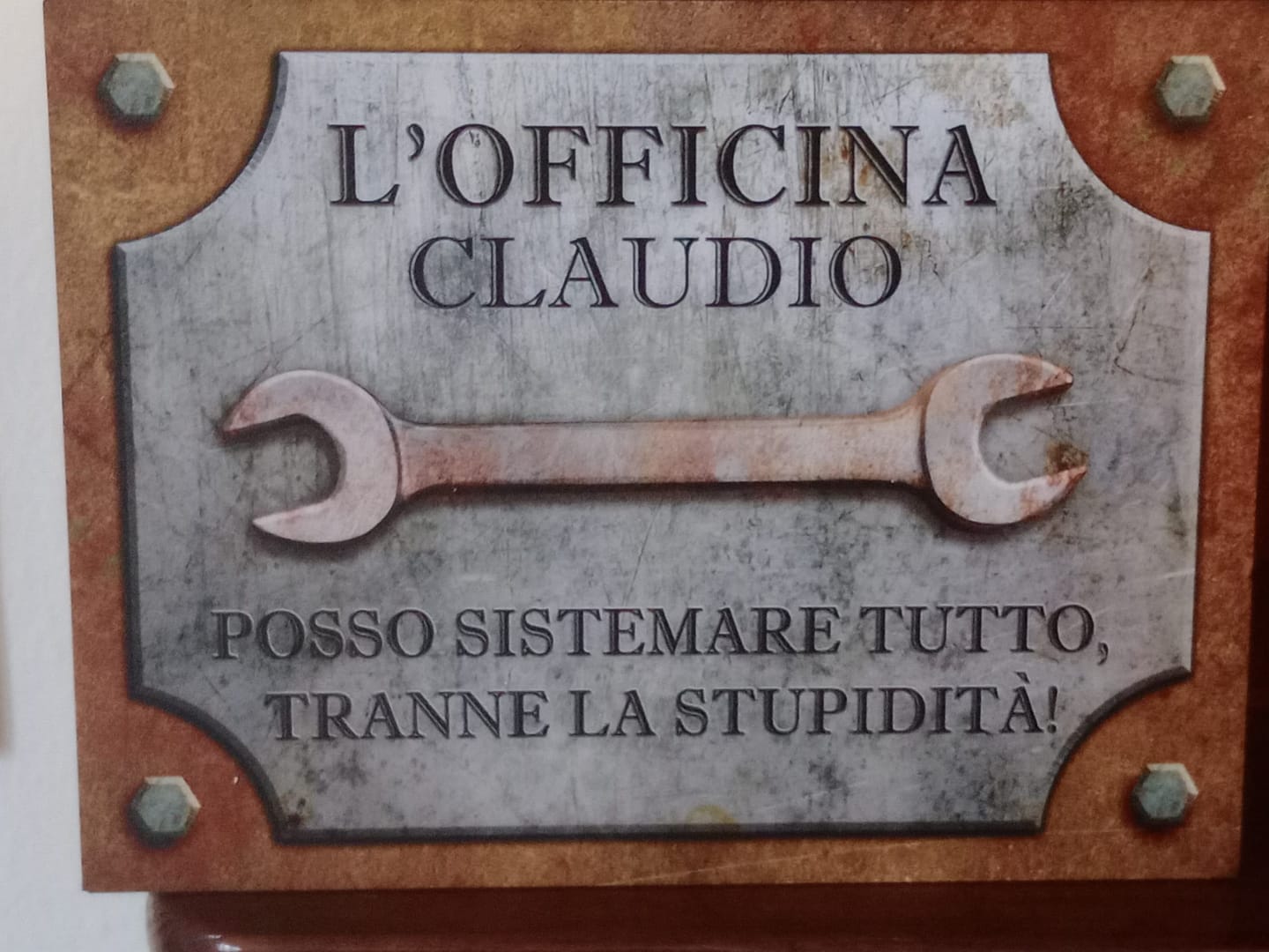 Customer photo review of Per gli hobbisti - Cartello per porta per amanti del fai da te