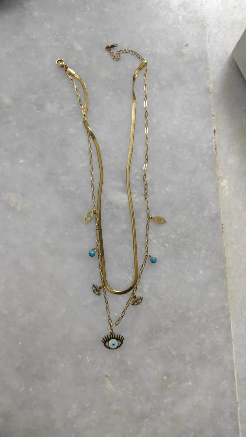 Customer photo review of Evil-eye Cascade Necklace