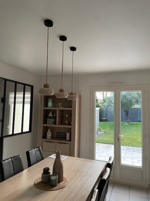 Customer photo review of Suspension STONE en pierre naturelle et bois | Style scandinave