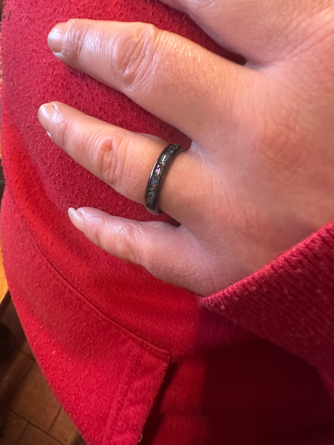 Customer photo review of The Black Opal 4mm Wonder Ring