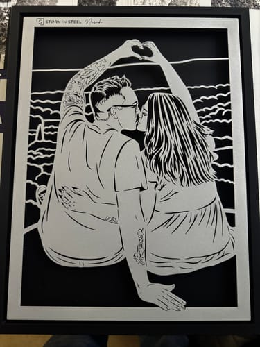 Customer photo review of Wedding Anniversary Metal Portrait