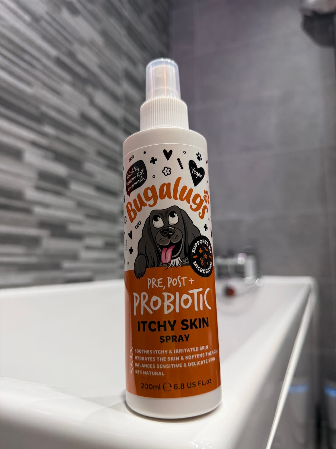 Customer photo review of Pre, Post + Probiotic Itchy Skin Spray for Dogs