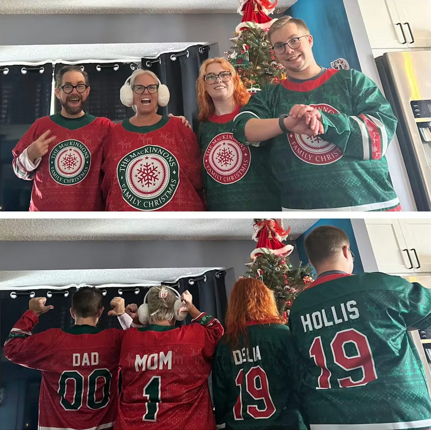 Customer photo review of Family Christmas Custom Hockey Jersey