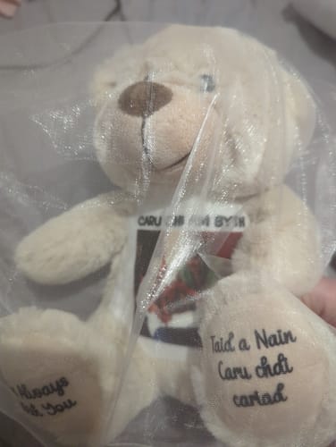 Customer photo review of Personalised Brown Teddy Bear