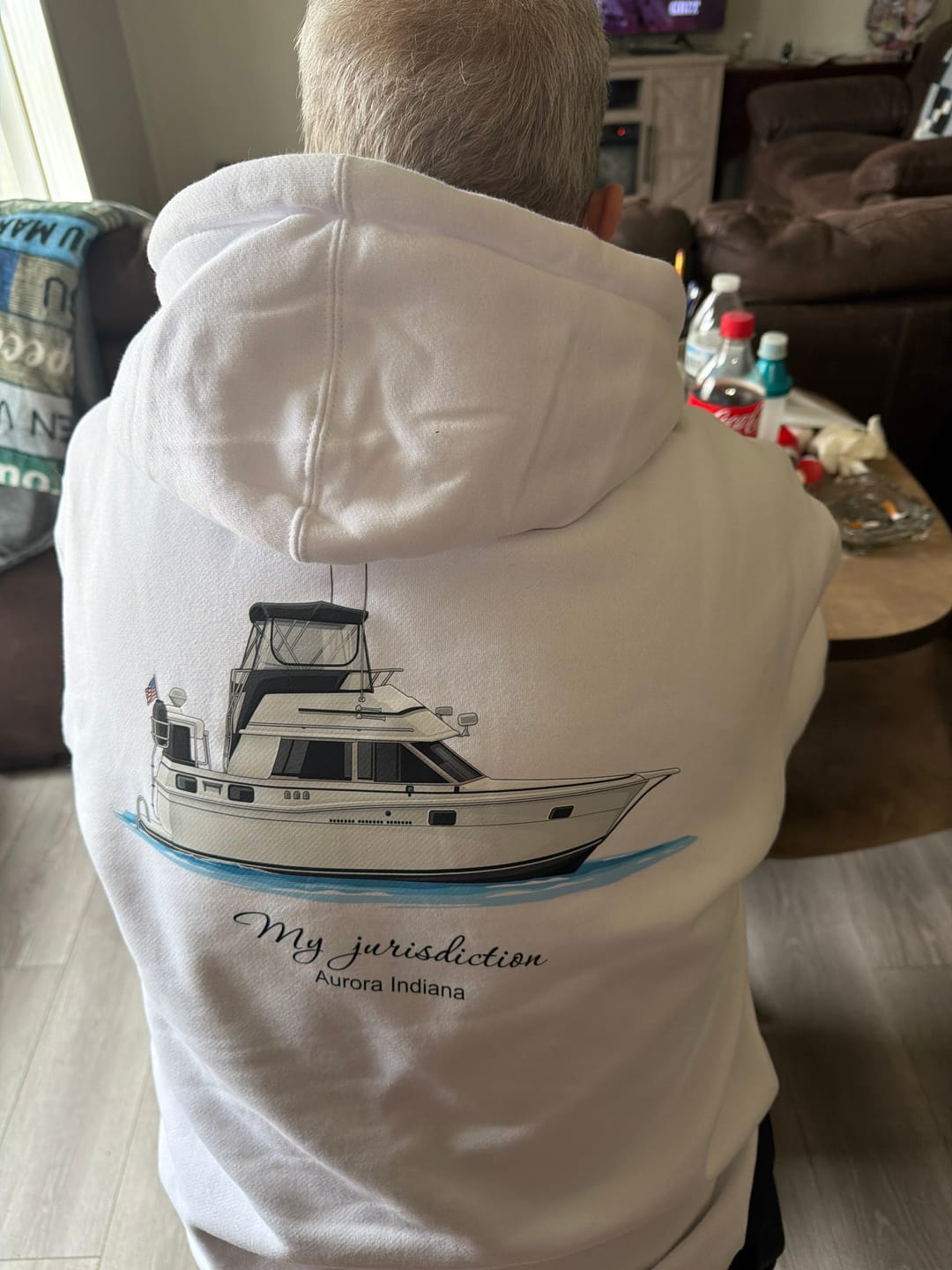 Customer photo review of Custom Boat T-Shirts - With Front Pocket