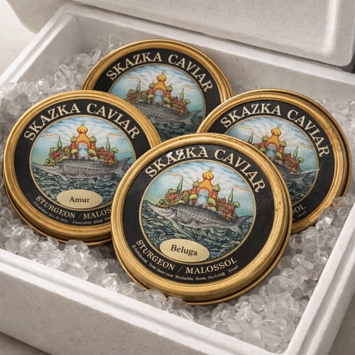 Customer photo review of Gift Set Caviar Sampler (3oz) — Kaluga, Osetra, and Amur