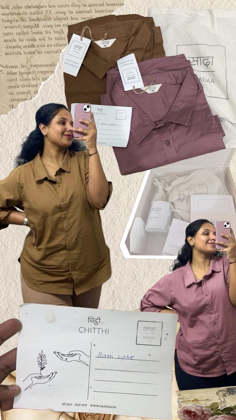 Customer photo review of Women Coffee Brown Airy-Linen Shirt