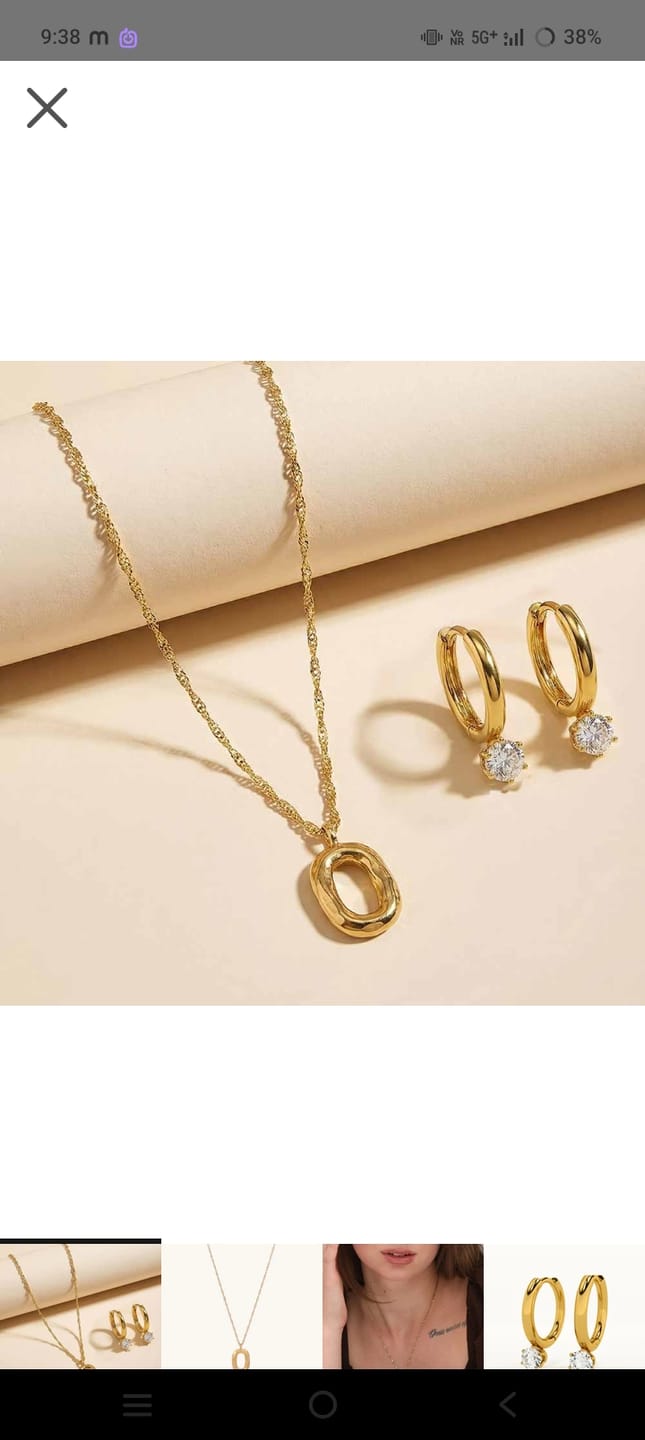 Customer photo review of Crystal Light Gold Jewellery Set