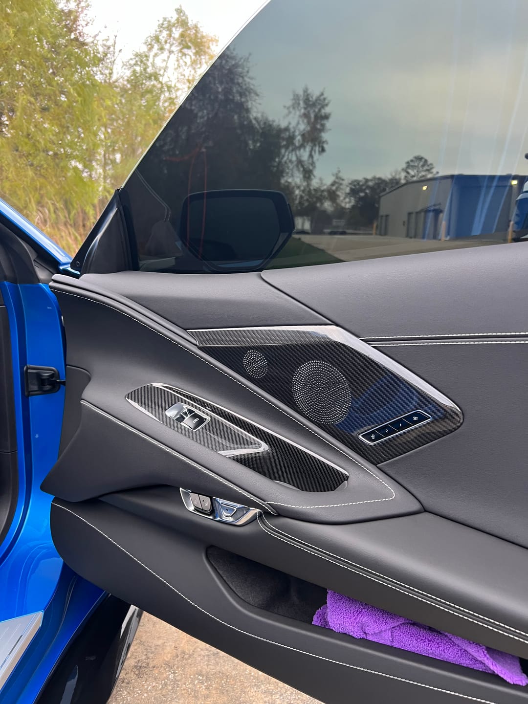 Customer photo review of Corvette C8 Coupe DRY CARBON FIBER Side Window Switch Control Panel Cover
