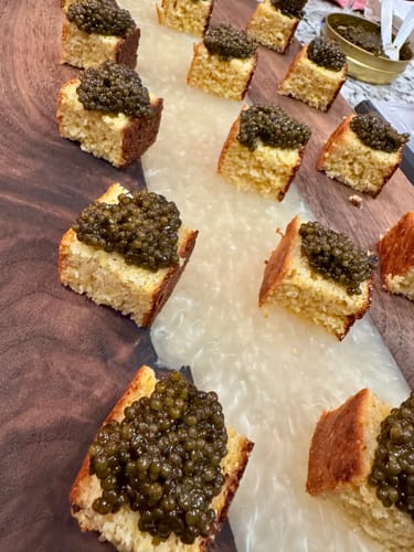 Customer photo review of Gift Set Caviar Sampler (3oz) — Kaluga, Osetra, and Amur