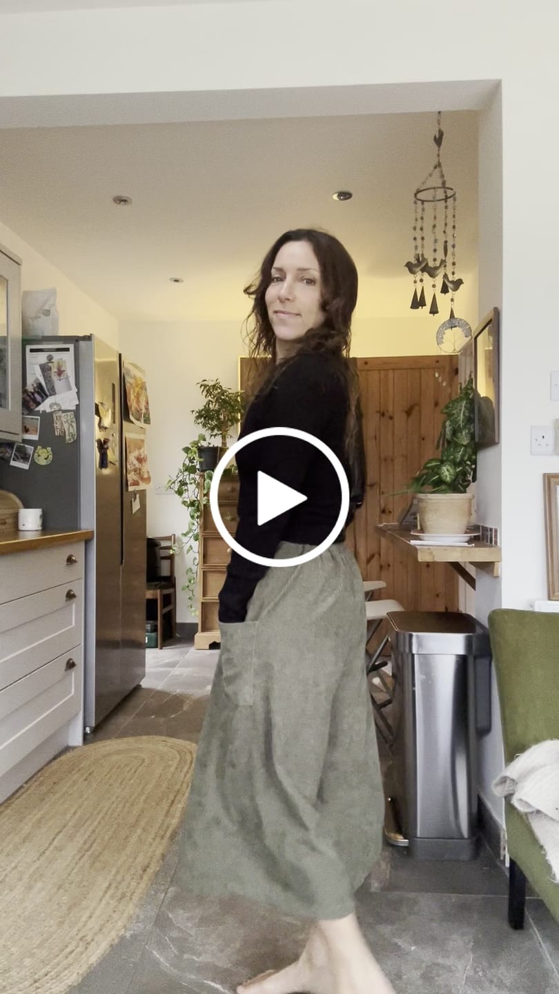 Customer video review of Buddha Stones Retro Women's Wide Leg 7-8 Length Corduroy Pants With Pockets Belt