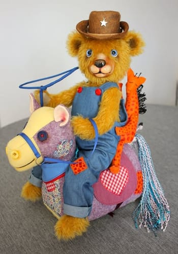 Customer photo review of Cowboy Bear Trio  PDF Pattern Approx  36cm Seated