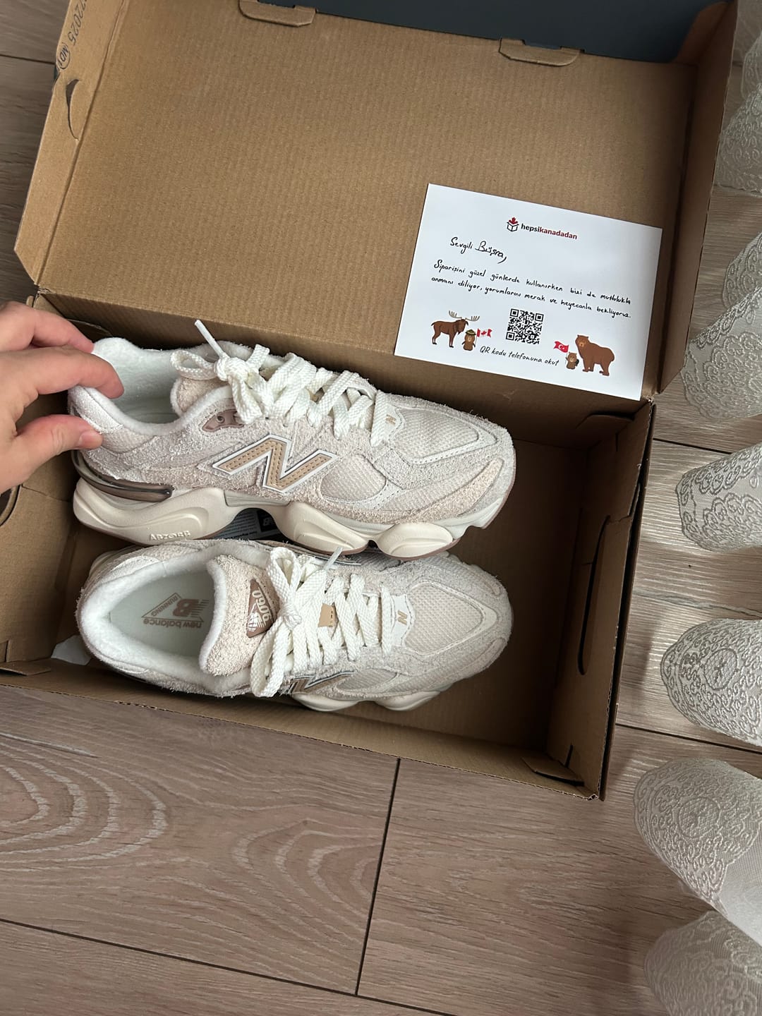 Customer photo review of New Balance 9060 Bisque with Sea Salt U9060CCB